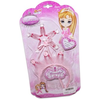 Kouzelná hůlka s čelenkou růžová