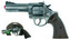 Policejní revolver Gold colection stříbrný kovový 12 ran
