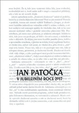 Jan Patočka v jubilejním roce 2017