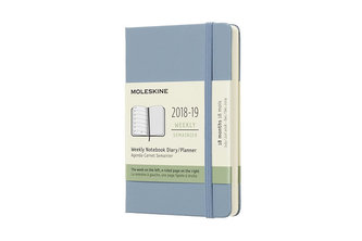 Moleskine: Plánovací zápisník 2018-2019 tvrdý světle modrý S