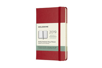 Moleskine: Plánovací zápisník 2019 tvrdý červený S