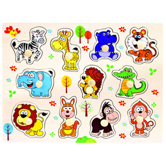Bino Dřevěné puzzle safari 11 dílků