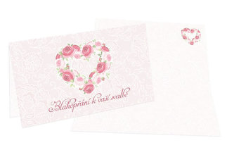Přání A - Svatební s textem a vzorkem /8,5x15cm