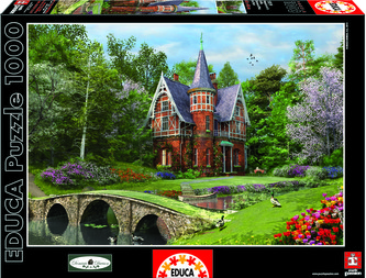 Puzzle Dlážděný můstek v zahradě 1000 dílků