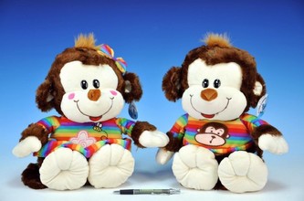 Opice plyš 42cm v šatech, 2 druhy v sáčku od 0 měsíců - 1 kus