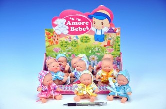 Panenka miminko v županu 12cm, 3 barvy - 1 kus