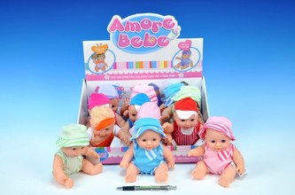 Panenka miminko s čepicí 20cm - 1 kus