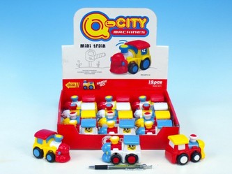 Vlak mini veselý na setrvačník; 4 barvy od 18 měsíců - 1 kus