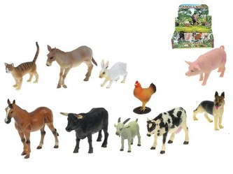 Zvířátka farma plast 5-10,5cm asst 11 druhů