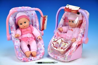 Panenka miminko Agusia 29cm + autosedačka/kolébka asst 2 druhy