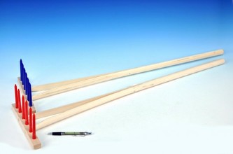 Hrábě dřevo/plast 90cm 6 kolíků 3 barvy nářadí - 1 kus