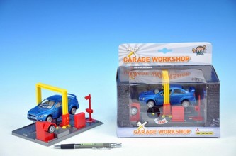 Auto Mitsubishi Lancer s opravnou na baterie se zvukem se světlem kov, 2 druhy (1ks v krabičce)