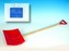 Lopata na vyhrnování sněhu plast/dřevo 80cm, 2 barvy - 1 kus
