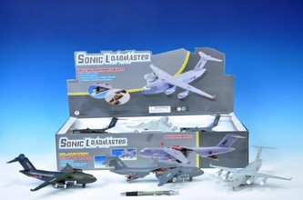 Letadlo přepravní kov 22cm na baterie se zvukem se světlem, 3 barvy (1 kus)