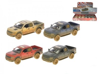 Auto Kinsmart Jeep Ford F-150 SVT Raptor kov 12cm na zpětný chod