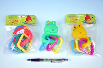 Chrastítko zvířátko mini gumové 11cm asst 4 druhy v sáčku 0+