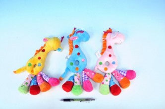 Žirafa chrastítko plyš 25cm asst 3 barvy od 0 měsíců