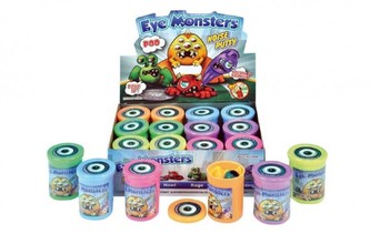 Sliz - hmota 100g monster neonová prdící s okem 7,5x6cm 6 barev 12ks v boxu
