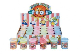 Sliz - hmota 80g prdící 6x5cm mix druhů 6 barev 24ks v boxu