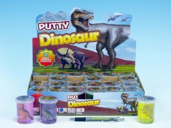 Sliz - hmota 80g dinosaurus 6cm 6 barev 24ks v boxu