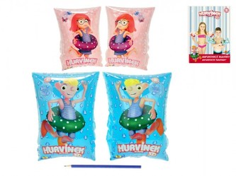 Rukávky nafukovací Spejbl a Hurvínek 3D 25x15cm asst 2 barvy v sáčku 6-12 let