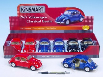 Auto Kinsmart VW Beetle kov 17cm asst 3 barvy