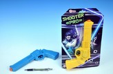 Pistole plast 25cm jiskřící se zvukem asst 2 barvy na kartě