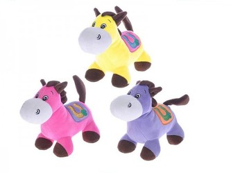 Kůň/Koník plyš 18x16cm s výšivkou asst 3 barvy 0m+