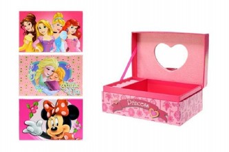 Skříňka šperkovnice se zrcátkem 18x12x8cm asst Disney