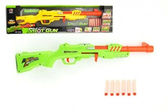 Pistole/puška + pěnové náboje 6ks plast 62cm 2 druhy
