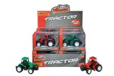 Traktor 14cm plast na setrvačník asst 2 barvy v krabici