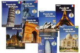 Puzzle 3D Památky různé druhy v krabici - 1 kus