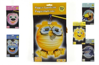 Lampion zvířátko průměr 24cm, 6 druhů, v sáčku (bez hůlky), karneval - 1 kus