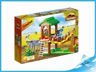 BanBao stavebnice Safari pozorovatelna s lanovým žebříkem + 2 figurky ToBees