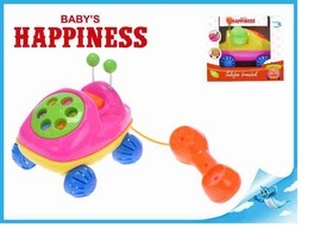 Telefon brouček tahací 14x16cm