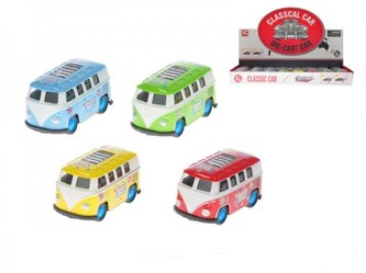 Autobus kov 8cm zpětný chod, 4 barvy - 1 kus