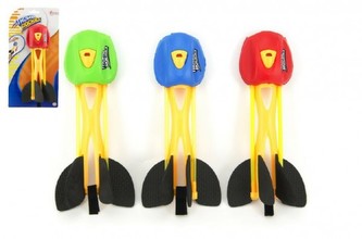 Vystřelovací raketa plast 22cm, 3 barvy, na kartě - 1 kus