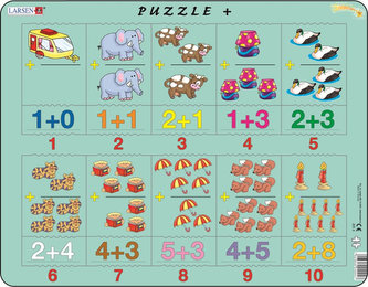 Puzzle MAXI - Sčítání s obrázky a čísly/20 dílků
