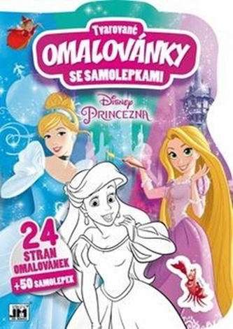 Princezny - Tvarované omalovánky se samolepkami