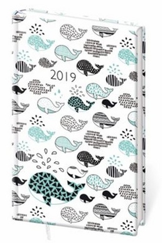 Diář 2019 A7 LYRA týdenní Whales
