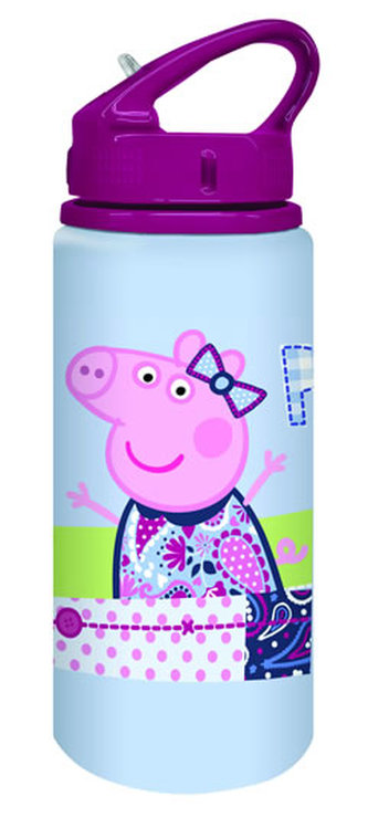 Prastáko Peppa - Hliníková lahvička na pití s brčkem 500ml