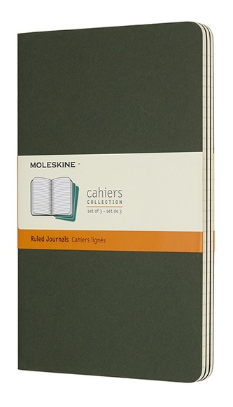 Moleskine: Sešity 3 ks linkované zelené L