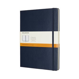 Moleskine: Zápisník tvrdý linkovaný modrý XL
