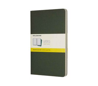 Moleskine: Sešity 3 ks čtverečkované zelené L