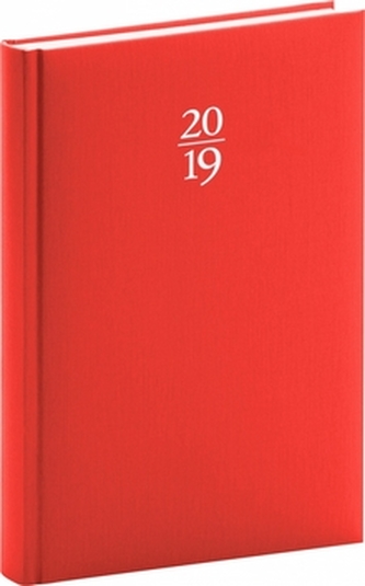 Denní diář Capys 2019, červený, 15 x 21
