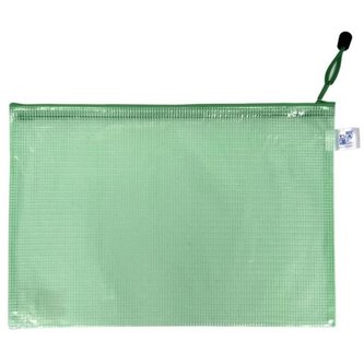 Síťovaná obálka se zipem A5 zelená
