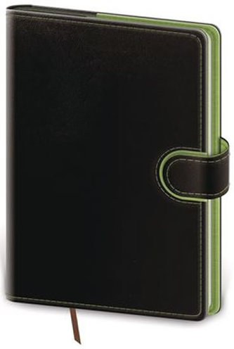Diář denní B6 Flip černo/zelený