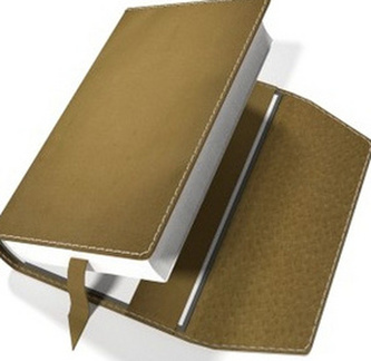 Obal na knihu kožený se záložkou Medový