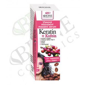 Bione Cosmetics Vlasové stimulační masážní sérum Keratin + Kofein 215 ml woman