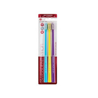 Swissdent Zubní kartáček Whitening Trio Soft 2 + 1 ZDARMA (modrý + žlutý + fialový) unisex
